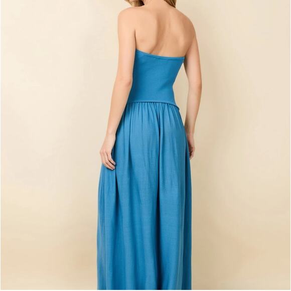 SOLID & STRIPED Strapless Soglio Dress French Blue Small - Picture 2 of 10